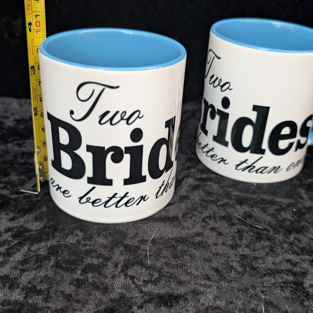 Two Brides Are Better Than One Mug Set - Dixon White Blue Wedding Gift